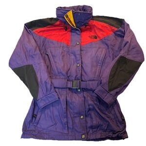 The North Face Jacket Womens Size 14 Ski Snow Full Zip Purple Black Belt Loops
